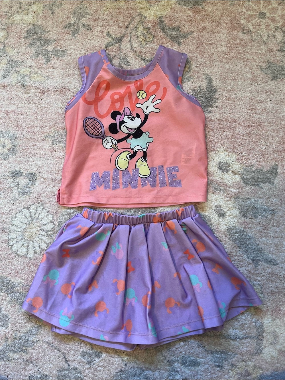 3T Minnie Mouse Tennis Skirt Set - Pink & Lavender